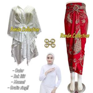 setelan kebaya dan rok lilit batik wanita edisi kemerdekaan / kebaya agustusan