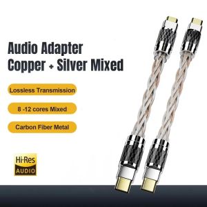 Hifi OTG Converter Type C Micro USB Headphone Adapter 4N Pure Silver Audio Amplifier Sound Card USB C Data Cable Earphone type-c