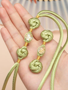 Handmade Gold Foil Bead Mandala Tassel One-Word Button Ethnic Style Decorative Accessories for Cheongsam Fabric Crafts