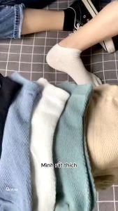 Tất nam cổ thấp trơn cao cấp chất liệu cotton vớ nam cổ ngắn mềm mại thoáng khí hút ẩm khử mùi hôi - NGANTRONLUOI-FIVE-2002-1DOI