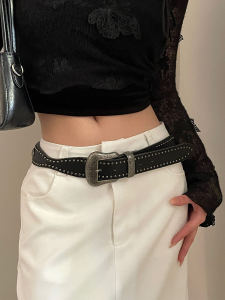 Rivet Belt Women 2024: New Arrival Fancy American Retro Fashion Personal Accessories Pant Belt K-style Punk Belt