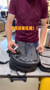 BANGE New Large Capacity Airback Vacuum Compression 15.6 inch Laptop Backpack TSA Lock&Expandable Outdoor Travel Backpack