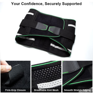 8 X Metal Powerful Lumbar Support with 3D Pad Support Belt for Men Women Breathable Back Support Brace with Adjustable Strap