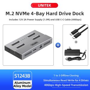 YUEYUZHE | NVMe M.2 Hard Drive Dock Dual Bay 40Gbps Type C 3.2