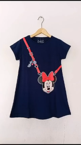 Dress Anak Perempuan D&C Kitty Kacamata Fanta /MN Tas Navy /Cat Salur Biru /Hello Cat Cream Usia 1-10 tahun / Baju Anak Cewek / Daster Anak Cewek
