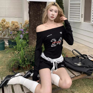 NLONKE กางเกงขาสั้นกีฬาปักลูกไม้สำหรับผู้หญิง กางเกงขาสั้นอเนกประสงค์ กางเกงขาสั้นขากว้าง สบายๆ