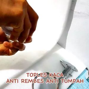 125ML Toples Kaca Blue Tutup Rosegold / Toples Kaca Bulat Blue / Toples Bumbu Dapur