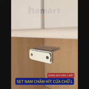 Nam Châm Gắn Cửa Tủ Chữ L Chốt Khoá Ngăn Kéo Hút Cố Định Mạnh Mẽ Kèm Keo Dán Siêu Dính Tiện Lợi