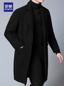 ROMON | Romon Mens Woolen Coat Autumn Winter New Casual Business Mid-Length Thickened Wool Fleece Outerwear Fashionable Urban Style