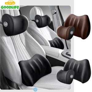 Car Neck Pillow Memory Foam Lumbar Support Protection Breathable Car Headrest Cushion Pressure Relief Car Seat Lumbar Pillow