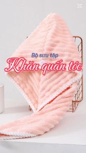Mũ Tắm Khăn Ủ Tóc PISCES TOWEL 25x65cm Khăn Quấn Tóc Chất Microfiber Mềm Mại Thấm Hút Tốt