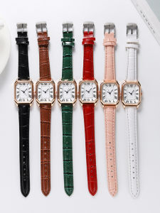 Fashionable Roman Quartz Belt Womens Watch Square Electronic Student Exam Watch Domestic Brand Alloy Case Mineral Glass Mirror