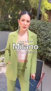 เสื้อสูทผู้หญิงแต่งกระเป๋าอก No.2324 ใส่คู่กางเกงกระบอกเล็ก No.2324-2(S-6XL)