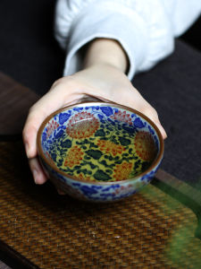 Jingdezhen Blue And White Puer Tea Cup Ceramic Home Use Personal Single Cup Old Clay Can Cultivate Tea Owner Cup