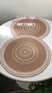 YYDS Nordic Round Woven Placemat Tassel Table Mat Boho Heat Insulation Coaster Coffee Cup Mat COD