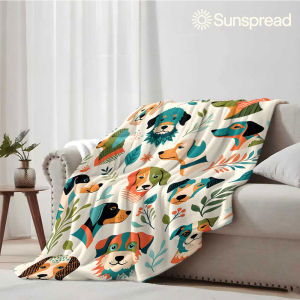 Beast Kingdom | Cartoon Dogs Soft Warm Flannel Blanket Lightweight Cozy Christmas Halloween Home Decor Room
