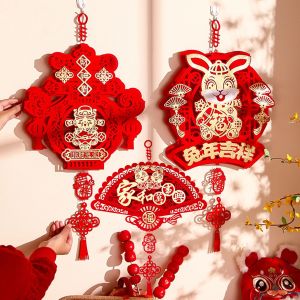 [Comebuy88] Lễ Hội Mùa Xuân Mặt dây chuyền 龙年 新年福字挂件 hai lớp nhân vật Fu thỏ năm tua Trung Quốc thắt nút 2024 Trung Quốc đồ trang trí năm mới quà tặng đồ treo tường trang trí