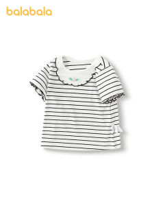 Balabala เสื้อยืดปักเสื้อยืดเด็กผู้หญิงแขนสั้นทารกสำหรับเด็กเสื้อปักลายสำหรับเด็กพอดีตัวไหล่สำหรับฤดูร้อน2025