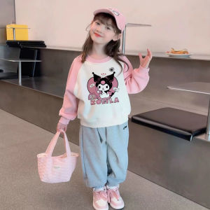 Áo Nỉ Dài Tay Cổ Tròn Lót Lông Cừu Thường Ngày Cho Bé Gái Mùa Thu Đông Áo Khoác Trẻ Em Thoải Mái Bằng Vải Cotton