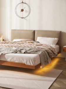 YUANSHI YUANSU | Modern Simple North American Cherry Wood Single Vintage Floating Bed