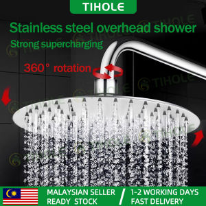 TIHOLE Stainless Steel Bathroom 360° showerhead High pressure Shower Head Rainfall Shower Head water heater big Rain Shower Arm wall mount fixed 6/8/10/12 inch shawar air pancut bilik mandi paip hujan bilik mandi 增压花洒喷头 花洒套装