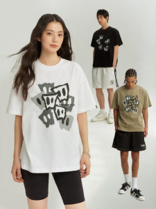 dangerouspeople | Retro Paper Bag Hat Print Cotton T-Shirt