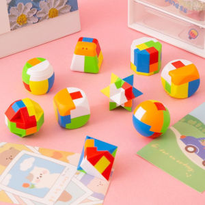 Cubical Ball Puzzle Toy Set Childrens Intelligence Enhancement Kongming Lock LuBan Lock Assembly Complete Student Brain Teaser