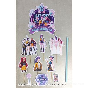 Purple Huntrix Kpop Hunter Cake Topper (High-quality Ready-to-use Customize)
