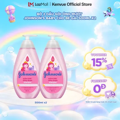 Combo 2 Dầu Gội Johnsons Active Kids Shiny Drops Shampoo Cho Bé Gái - Dung tích 500mlx2