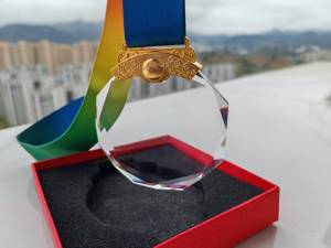 Customizable Unengraved Crystal Trophy  - Blank Award Cup for Recognition Company Education Sports Ceremony