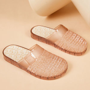 Dép Đế Trong Suốt Pha Lê Thời Trang Mùa Hè Cho Nữ Dép Đế Bằng PVC Chống Trượt Dép Đế Xuồng Mùa Hè Cho Phụ Nữ