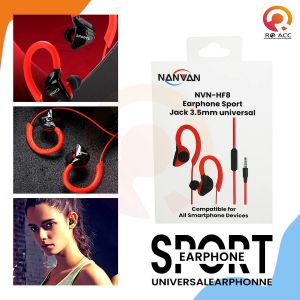 [RO ACC] NANVAN NVN-HF8 HEADSET EARPHONE SPORT STEREO MEGA BASS JACK 3.5MM UNIVERSAL UNTUK GYM / OUTDOOR ACTIVITY