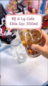 Bộ 6 Ly Thủy Tinh Khía Sọc Nhiều Size Cốc Thủy Tinh Uống Cafe Sang Trọng Xuất Xứ Việt Nam