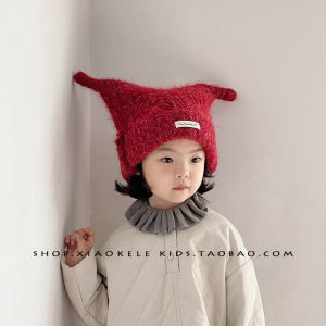 Cute Thickened Knitted Hat for Children Autumn Winter Style Warm Overhead Cap Boys Girls Baby Ear Protection Hat Casual Scenarion