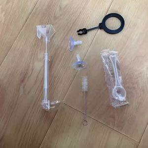 Acrylic Aquarium Fish Feeder Transparent Tube Telescopic Multifunctional Fish Tank Food Dispenser with Feeding Ring