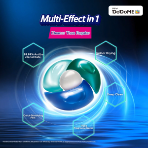 [Bundle of 3] DoDoME AII in 1 Laundry Capsules 25pcs x 10g｜99.9% Germ Kill｜Indoor-Dry Formula Odor & Stain Defense