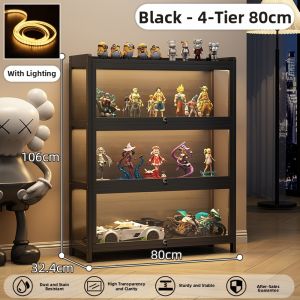 ZHUSHANXIA | Transparent Dustproof Lockable Acrylic Display Cabinet with Light
