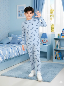 Bộ đồ dài tay cho bé trai Bigfox Miss Meow vải bozip mùa thu đông mặc nhà size đại trẻ em 3-8 tuổi