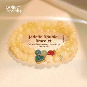 golicc | Double-layer Dangle Hu Lu-shape Crystal Beads Bracelet