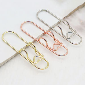 Colorful Love Shaped Paperclips Multifunctional Paper Fix Metal Pen Holder Clip Journal Document Clips Notebook Pin Accessories