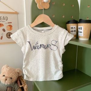 Girls Summer Sleeveless T-Shirt Casual Korean Style Middle Large Children Fashionable Baby Top Breathable Short Sleeve Cartoon