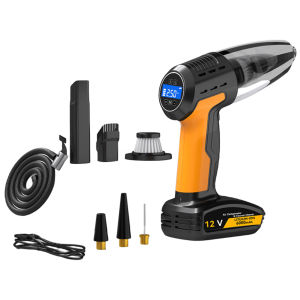 Car Vacuum Cleaner Cordless Tyre Inflator Tire Pressure Gauge Portable Vacuum Cleaner Rechargeable Air Compressor 4 in 1