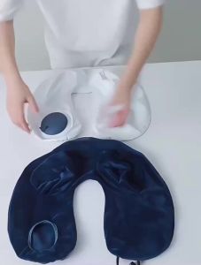 U-shaped Inflatable Travel Pillows Portable Air Pillow Neck Support Cushion Comfortable Sleeping Pillow Press To Inflate Amagi