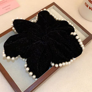 Hebe Style Velvet Pearl Hair Ties Womens New 2024 Hair Bands Korean Style Fashion Hair Accessories Purple Rice Brand