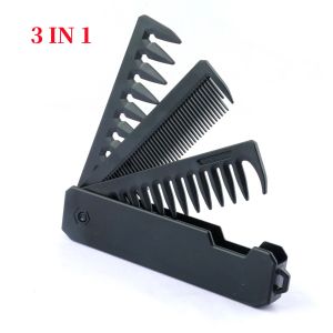 Multifuncional Portable Folding Pocket Combs Wide Tooth Oil Head Comb Beard Combing Barber Hair Clipper Comb Hair Styling Tools