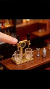 (HB05)5Pc Dollhouse Miniature Scene Ornament Decoration Simulation Beer Mug Model Food And Play Mini Beer Cup Toy