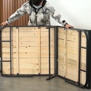 Folding Bed Single Foldable Portable Living Room Bedroom Metal Folding Bed