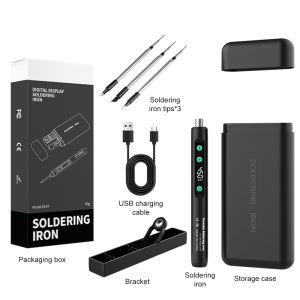 Aideepen | 15W USB Smart Temperature-Adjustable Soldering Iron Set DC 5V Type-C Mini Soldering Iron Heating Repair and Soldering Tool