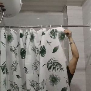 Multi-Size Waterproof Greenery Shower Curtain PEVA Thickening Bathroom Shower Curtain