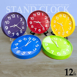 QUARTZนาฬิกาแขวนผนัง12นิ้ว กระจกใส นาฬิกา 3D เลขชัดเรียบง่ายทันสมัยทรงกลม เข็มเดินเรียบ เสียงเงียบ นาฬิกาติดผนัง STD